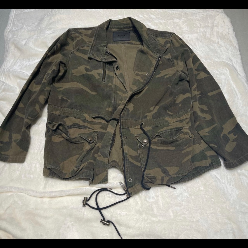 BLANK NYC Camouflage Oversized Zip Jacket